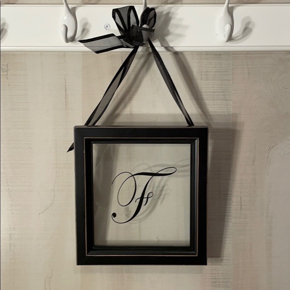 Monogram F Initial Hanging Frame 7.5" x 8"